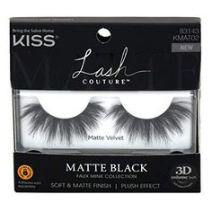 Kiss Lash Couture Matte Black Faux Mink 3D Matte Velvet (Pack of 6) Velvet Lashes, Kiss Lashes, Lash Adhesive, Gothic Makeup, Volume Lashes, Velvet Matte, False Eyelashes, Matte Black, Eyelashes