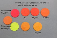 orange and yellow circles are shown with the corresponding colors for each item to be colored