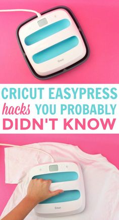 a person pressing buttons on a scale with the words cricut easypress hacks you probably didn't know