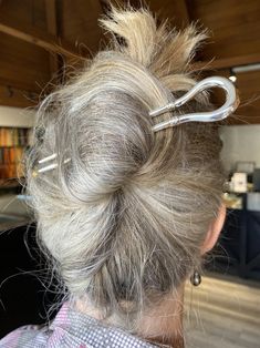 Pat Areias Sterling Silver French Roll Hair Pin Silver Adjustable Hair Accessories For Formal Occasions, French Roll Hair, 90s Updo, September Style, Roll Hair, French Roll Hairstyle, French Roll, September Fashion, Silver Hair Pin