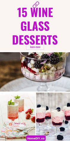 Discover 15 wine glass desserts that are perfect for gatherings. This pin showcases three stunning desserts served in elegant wine glasses, providing a delightful visual treat sure to impress.