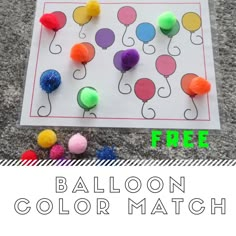 the free balloon color match game is perfect for kids to practice their fine motor skills