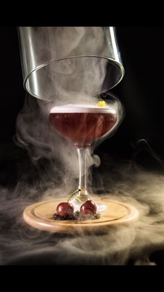 Incognito Winchester’s hazelnut and cherry sour, served with gold glazed cherries & chocolate popping candy, encased in a cherry fog filled some (fog not smoke) #incognitowinchester #incognito #amazingcocktails #cocktails #molecularcocktails #bestbars #winchester #nightout #outout # Glazed Cherries, Chocolate Cocktails, Red Chocolate, Cherry Liqueur, Long Drink, Exotic Fruit, Chocolate Cherry, Hazelnut