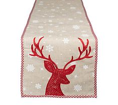 a table runner with a reindeer head on it