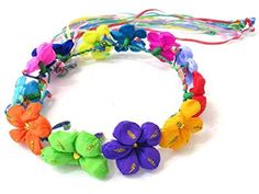 Multi-color flower crown. Great costume accesory for a Mexican dress of blouse. Paper Flower Crown, Crown Halo, Mexican Flowers, Flower Halo, Long Flowers, Mexican Dress, Small Wreaths, Dress Blouse