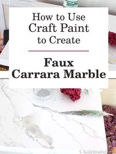 how to use craft paint to create faux carrara marble