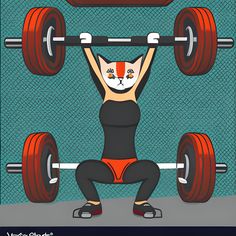 Cat Working out in Gym Vector · Creative Fabrica