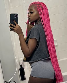 Red Lace Wig, Dark Pink Hair, Hair Color For Dark Skin, Colored Braids, Spiky Hair, Cute Braided Hairstyles, Cute Box Braids Hairstyles, Dyed Natural Hair, Protective Hairstyles Braids