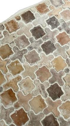 a tile floor with different colors and patterns on it's surface, including brown, beige