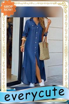 Fashion Women Long Sleeve Shirt Dress Autumn Printed Ol Long Dresses Laides Turn-down Collar Loose Sundress Party Dresses Sundress Party, Women Long Sleeve Shirt, Dress Autumn, Fall Prints, Womens Long Sleeve Shirts, Long Sleeve Shirt Dress, Long Dresses, Event Dresses, Fall Dresses