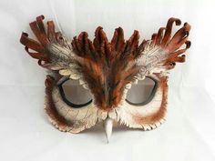 Divine! Cardboard Mask, Eastern Screech Owl, Owl Mask, Owl Costume, Mascaras Halloween, Brown Ribbon, Screech Owl, Bird Masks, Brown Bird