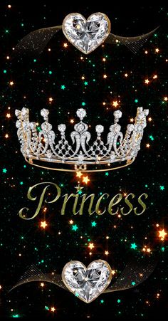 the princess tiara is surrounded by stars and sparkles