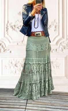 Rok Outfit, Gaun Fashion, Crochet Skirts, Mode Boho, Men Streetwear