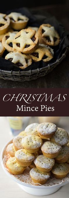 mini mince pies on a plate with the words christmas mince pies