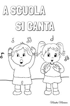 two children sing and play with music notes on the wall behind them, in spanish