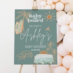 Boho Surfer Baby Shower Welcome Sign - Boho Surfer, gender_boy, text Surfer Baby Shower, Surfer Baby, Woodland Friends, Shower Welcome Sign, Baby Shower Welcome Sign, Gone Fishing, Minky Blanket, Foam Board, Welcome Sign