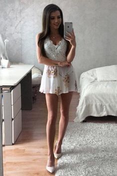 Sexy Mini Graduation Sleeveless Floral Homecoming Dress with Lace Top - Prom Dresses Mini Graduation Dress, Floral Homecoming Dress, Dress With Lace Top, Floral Homecoming Dresses, Mini Prom Dresses, Cheap Homecoming Dresses, Short Party Dress, Short Prom Dress, Short Cocktail Dress