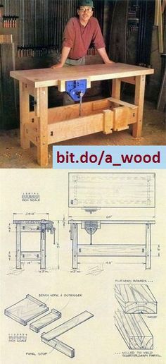 an image of a man working on a workbench in the process of being built