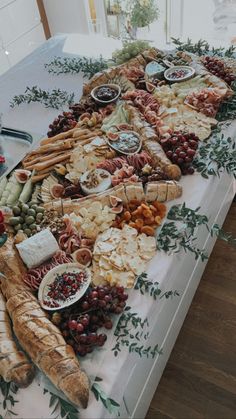 a long table covered with lots of food