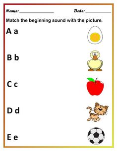 the beginning sound worksheet with an apple, cat and soccer ball on it