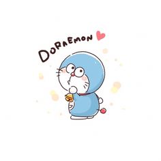 a cartoon character holding an ice cream cone with the word doppremon on it