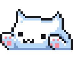 an image of a pixellated cat laying down