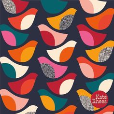 the cover of kate knees's album, with colorful leaves and dots on it