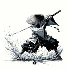 Samurai Pose Drawing, Japanese Ninja Art, Fantasy Design Art, Japanese Fantasy Art, Samurai Concept Art