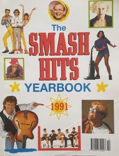 the smash hits yearbook is displayed in front of an advertisement for its new album,