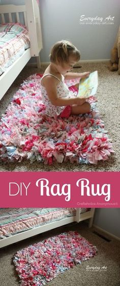 Handmade Rag Rug, Rag Rug Tutorial, Diy Nursery Decor, Rug Tutorial, Trendy Sewing, Diy Nursery, Costura Diy, Everyday Art, Beginner Sewing Projects Easy