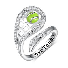 PRICES MAY VARY. Tennis Gifts Design: Tennis ring is the jewelry shows your love for the tennis sport when you wear it. Wear it with your born passion. The win will be yours. We love Tennis not only as a sport but as a companion of our lives who guides us through our born acrobatic talents. Tennis Racket Rings Material: This adjustable tennis ring is made of 925 sterling silver, nickel-free, lead-free, cadmium-free, hypoallergenic, comfortable to wear, suitable for long-term wear. Tennis Ring fo Tennis Gift Ideas, Tennis Ring, Baseball Ring, Baseball Jewelry, Tennis Jewelry, Tennis Accessories, Volleyball Gifts, Tennis Gifts, Sports Jewelry