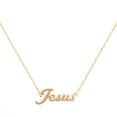 Gold ‘Jesus Loves Me’ Church Faith Worship Believe Necklace Nwt Jesus Is With Me Necklace. Gold Plated. 22" Chain Length. Jesus Name Size Is 1.5" Wide X 0.75" Height. Amazing Necklace. Great Accessory For Any Outfit. Wear It Casual Or Dress It Up. Keep Away From Water And Anything Liquid. If You Take Good Care Of Your Special Necklace, You Will Enjoy It For A Long Time. #Jesus #God #Bible #Love #O #Jesuschrist #Faith #Christian #Deus #Church #Christ #Amor #Gospel #Holyspirit #Prayer #Christianit Jesus Necklace Christian Jewelry, Jesus Christ Necklace, Christian Accessories Jewelry, Jesus Accessories, Christ Jewelry, Jesus Jewelry, Christian Jewelry Necklaces, Christian Jewelry For Women, Little Gift Ideas