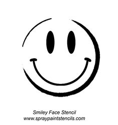 smiley face stencil from spraypaint stencils com on white paper