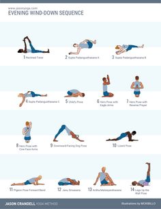 an image of a woman doing yoga poses with the instructions for each pose and how to do