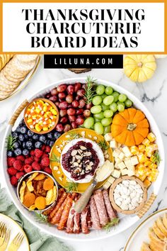 a platter filled with thanksgiving charcuterie board ideas