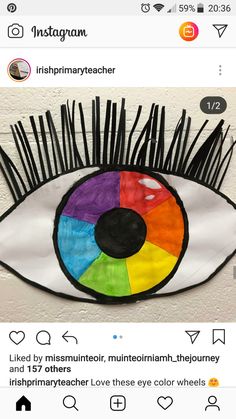 the instagram page on instagram com shows an image of a rainbow eye