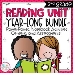 a book with two children reading books and the title character units reading unit powerpoint, notebook activities, centers, and assessmentss