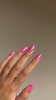 Pink Almond Chrome Nails, Pink Chrome Tips, Pink Nails Chrome, Chrome Nails Almond, Nails Pink Chrome, Chrome Tips, Almond Nails Pink, Nails Chrome