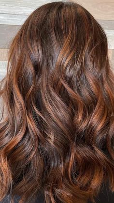 Carmel Brownie Balayage, Light Brown Hair With Red Highlights Burgundy, Brunette Hair With Orange Highlights, Cowboy Copper Highlights On Brown Hair, Red And Light Brown Hair, Auburn Highlights On Brown Hair, Cowboy Copper Highlights, Cooper Balayage Hair, Brunette With Auburn Highlights