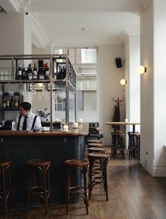 the bar is clean and ready for customers to use