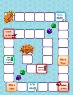 a game board with dices and other items on the board, including an arrow