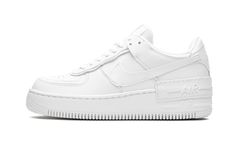 The Nike Air Force 1 Shadow "Triple White" features an empowering design that's inspired by women of the next generation who are trailblazers and a force for good.  The women's-specific style updates the iconic AF1 silhouette with a layered look that includes double the details with two eyestays, mudguards, back tabs, and Swoosh designs.  The colorway is pristine with a triple white application.  At the back, the sneaker sees dual "Air" branding and the stripped-back style is finished with a sta Shoes Png, Air Force Shoes, Nike Air Force 1 Shadow, Air Force 1 Shadow, Outfit Png, A Force, Stadium Goods, Custom Nikes, Air Force Ones