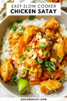 a white bowl filled with chicken and rice