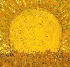 the sun is shining brightly in this painting