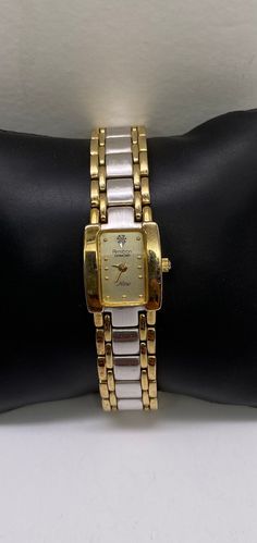 Armitron Two Tone SS Diamond Ladies Watch pre/owned condition with normal wear and new battery installed works great measures 7 3/8" length. Two Toned Watch, Rolex Wrist Watch, Boat Luxury, Metal Watch, Watch Women, Two Tone Watch, Ladies Watch, Wrist Watches, Chic Boutique