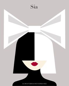 a woman's face with a bow on her head and the words sia above it