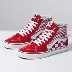 Checker Vans Outfit, Galactic Goddess, Vans Shoes High Tops, Red Checkered Vans, Vans Vans, Vans Outfit