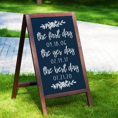 a chalkboard sign that says one first day and the rest days