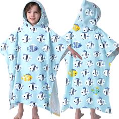 PRICES MAY VARY. Large Size: The hooded beach pool towel poncho measures 64"x33" in full-length, 33"X33" when folded（not include hood）, Suitable for big kids (6-12 years) and teenagers Pure Cotton Comfort:Hooded Poncho Towel is Made of 100% soft cotton, Experience ultimate softness and comfort with our pure cotton poncho, Its gentle touch and plush texture provide a soothing and cozy sensation after swimming or bathing Multi-Use: Our boy girl bath towels with hood are perfect for home bath time Towel Poncho, Poncho Towel, Pool Outfits, Beach Bath, Bath Girls, Pool Towel, Hooded Poncho, Blue Fish, Free Beach