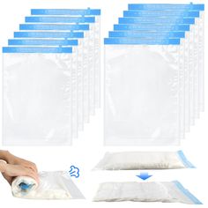 10 pack clear plastic bags with zippers for food storage and dispenser